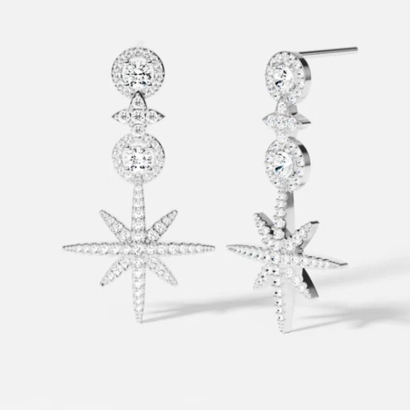 APM Monaco Pavé Météorites & Circles Drop Earrings - Picture 1 of 6